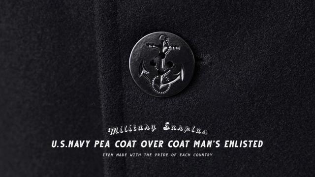 実物 USED 米軍 U.S.NAVY ウール ピーコート BLACK / Pコート PEA COAT【Cx】【I】｜メンズ アウター ミリタリー メルトン ジャケット ダブル 前立て ビジネス カジュアル 古着 おしゃれ