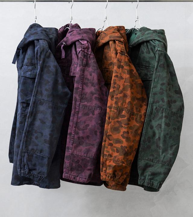実物 USED オーストリア軍 ピードットカモ スモック パーカー OVER DYED フロントボタン【Cx】【I】_11