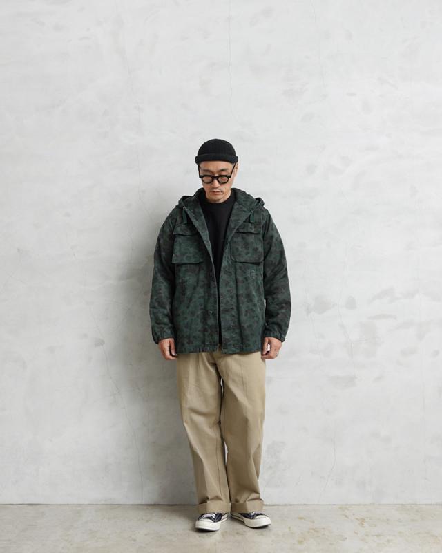 実物 USED オーストリア軍 ピードットカモ スモック パーカー OVER DYED フロントボタン【Cx】【I】_2