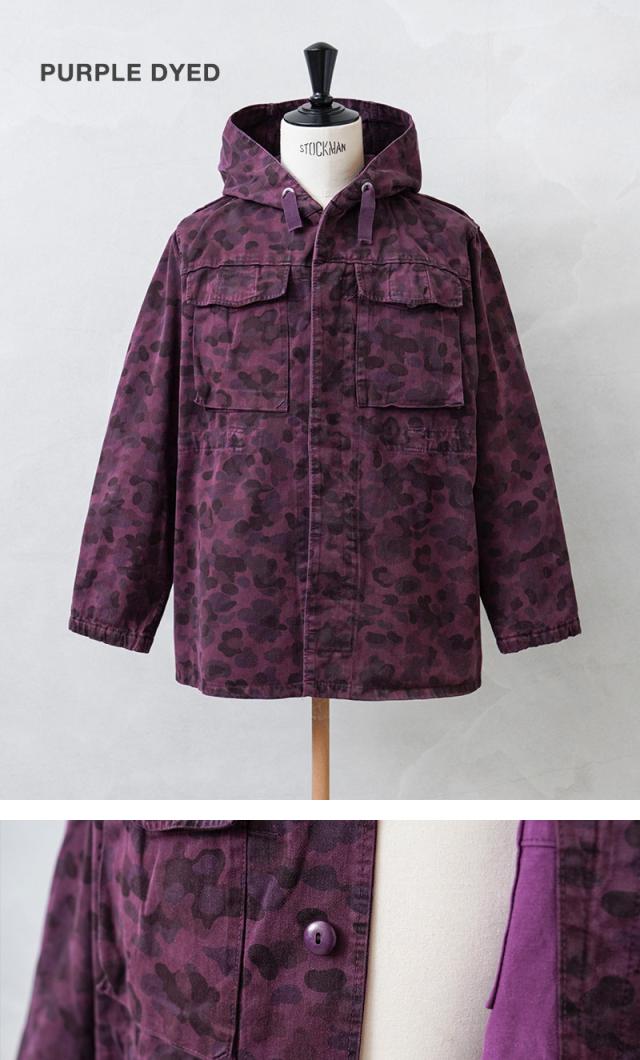 実物 USED オーストリア軍 ピードットカモ スモック パーカー OVER DYED フロントボタン【Cx】【I】_4