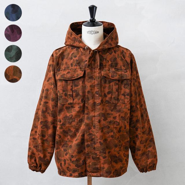 実物 USED オーストリア軍 ピードットカモ スモック パーカー OVER DYED フロントジップ【Cx】【I】