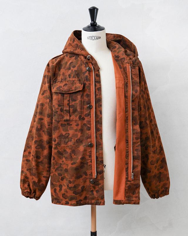 実物 USED オーストリア軍 ピードットカモ スモック パーカー OVER DYED フロントジップ【Cx】【I】_9