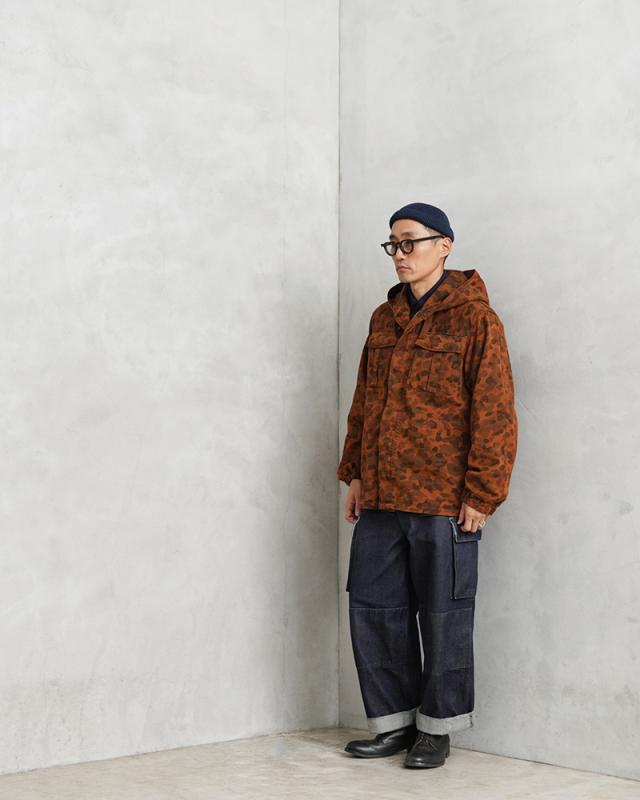 実物 USED オーストリア軍 ピードットカモ スモック パーカー OVER DYED フロントジップ【Cx】【I】_10