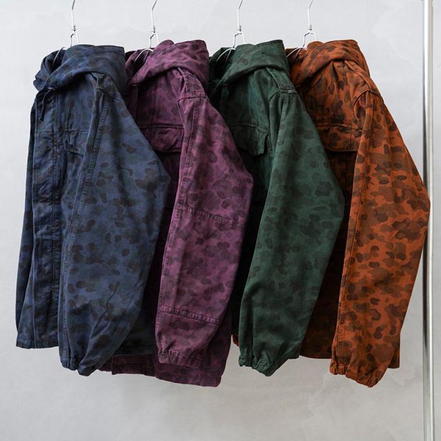 実物 USED オーストリア軍 ピードットカモ スモック パーカー OVER DYED フロントジップ【Cx】【I】_11