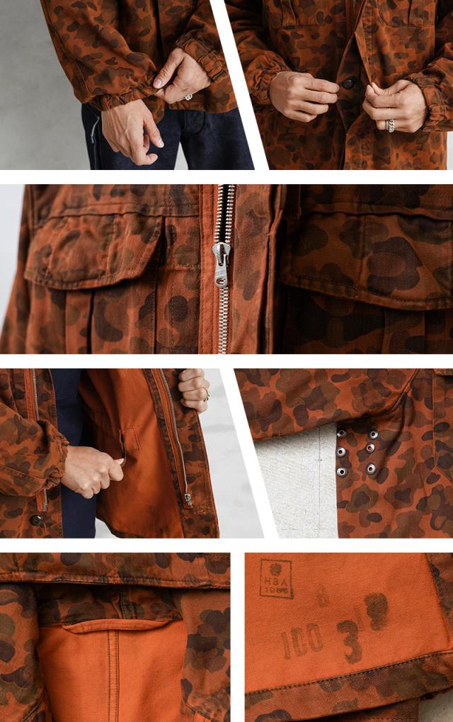 実物 USED オーストリア軍 ピードットカモ スモック パーカー OVER DYED フロントジップ【Cx】【I】_13