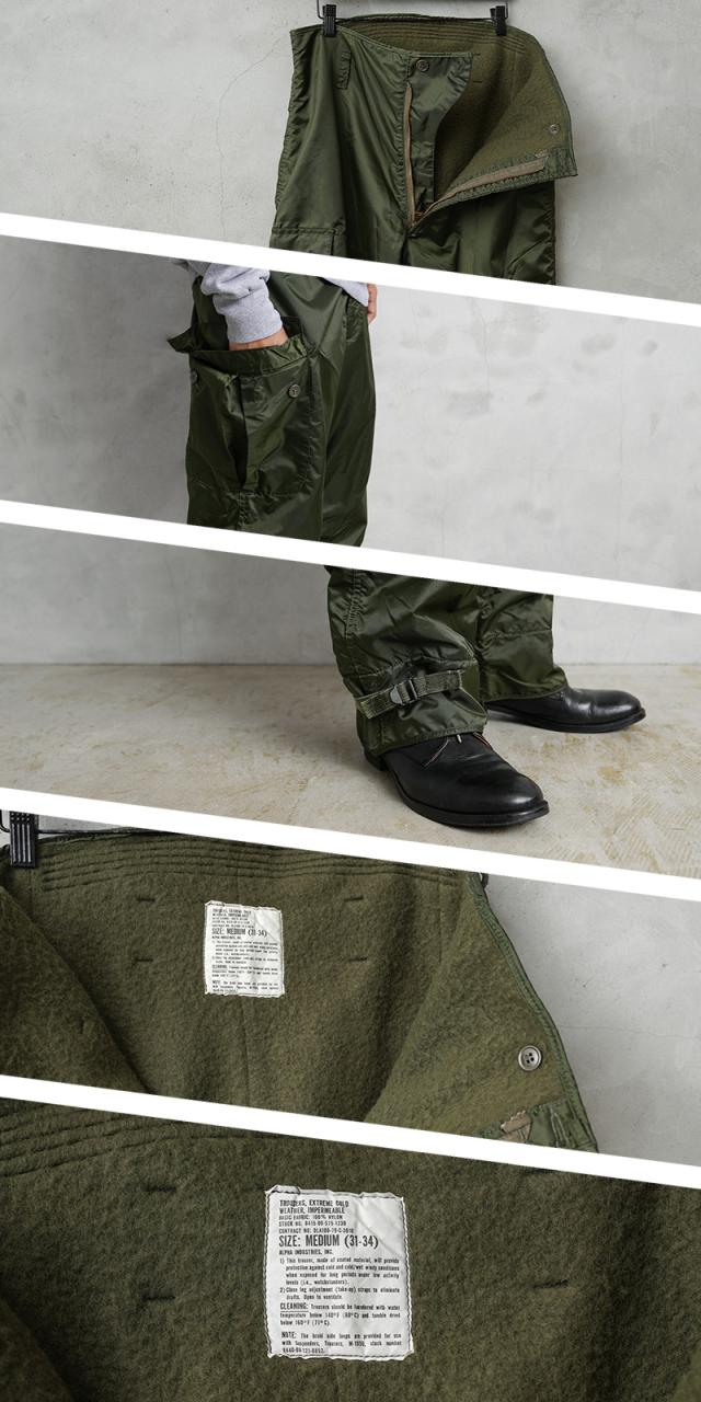実物 新品 デッドストック 米軍 U.S.NAVY EXTREME COLD WEATHER IMPERMEABLE デッキパンツ【Cx】【I】｜メンズファッション ミリタリー アメカジ ナイロン 防寒 防水 ヴィンテージ アウトドア オーバーパンツ ライディング ツーリング バイク