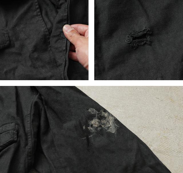 リジェクト 訳あり品 実物 USED フランス軍 M-47 フィールドジャケット 前期型 コットン製 #2 BLACK染め【Cx】【I】_10