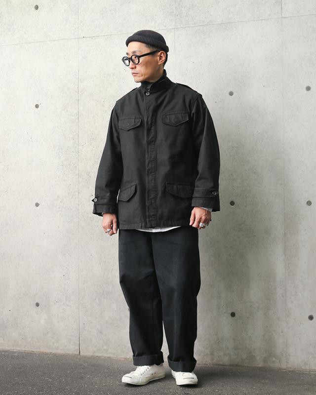 リジェクト 訳あり品 実物 USED フランス軍 M-47 フィールドジャケット 前期型 コットン製 #2 BLACK染め【Cx】【I】_1