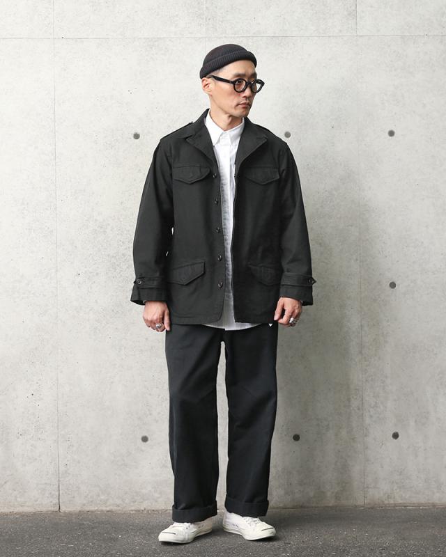リジェクト 訳あり品 実物 USED フランス軍 M-47 フィールドジャケット 前期型 コットン製 #2 BLACK染め【Cx】【I】_5