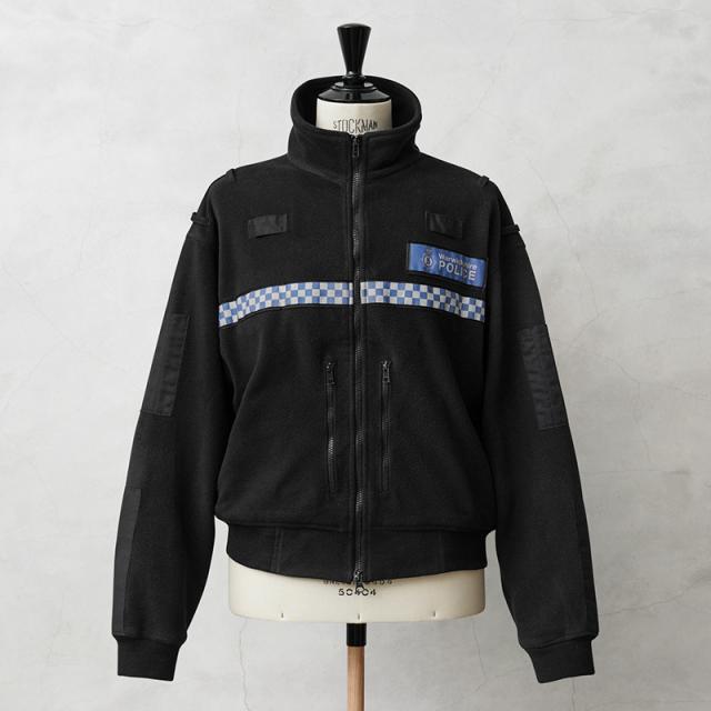 実物 USED イギリス警察 POLARTEC POLICE フリースジャケット ポリスリフレクターあり【Cx】【I】｜メンズ アウター ポーラテック 保温 アウトドア キャンプ 黒 ミリタリー 古着 ファッション おしゃれ