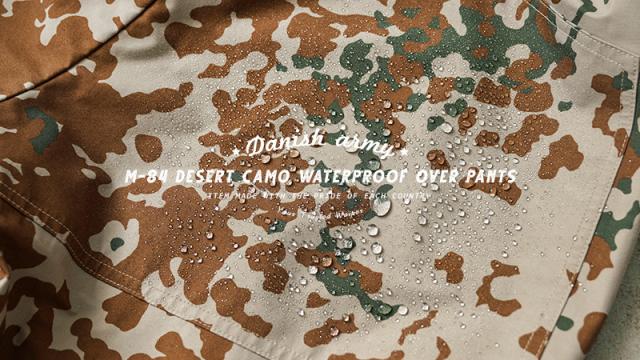 実物 新品 デッドストック デンマーク軍 M-84 デザートカモ WATERPROOF オーバーパンツ【Cx】【I】｜メンズ ボトムス 迷彩 ミリタリー カモ柄 総柄 大きいサイズ 撥水 アウトドア キャンプ 古着 ファッション おしゃれ_1
