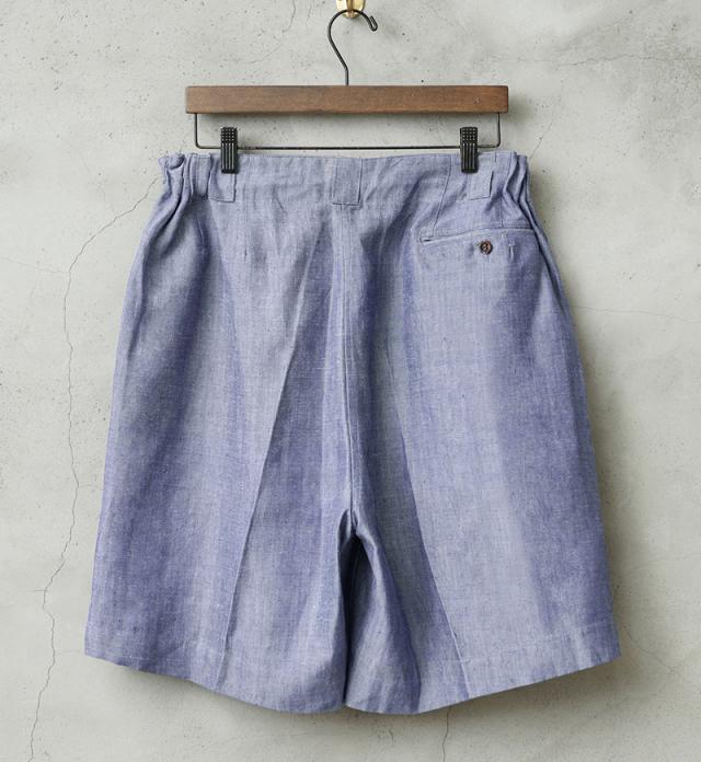 実物 新品 デッドストック フランス軍 1950〜60s ヴィンテージ リメイク リネン ショーツ【Cx】【I】｜ショートパンツ ミリタリー メンズファッション ワイドパンツ リネン素材 イージーパンツ 海軍 古着 夏服 ハーフパンツ ボトムス カジュアル_9