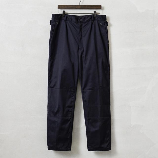 実物 新品 デッドストック フランス軍 1990年代 ダブルニー ワークパンツ【Cx】【I】｜ミリタリー メンズ アメカジ 軍パン コットンポリ サテン ワイドパンツ フレンチワークパンツ ワークパンツ 作業着