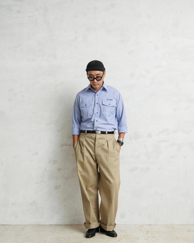 60sヴィンテージ ミリタリー シャンブレーシャツ U.S. NAVY ミリタリー