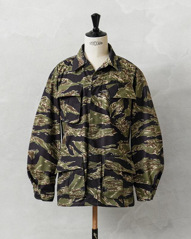 U.S. ARMY ミリタリージャケット タイガーストライプ サンフェード MADE IN USA 新品 デッドストック 米軍 MCGUIRE ARMY NAVY社製