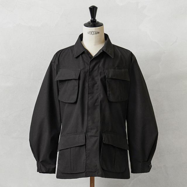 MADE IN USA 新品 デッドストック 米軍 ジャングル ファティーグ ジャケット BLACK【Cx】【I】 ｜ジャングルファティーグジャケット メンズ アメカジ アウター ミリタリー BDU ブラック リップストップ アメリカ製 軍モノ おしゃれ