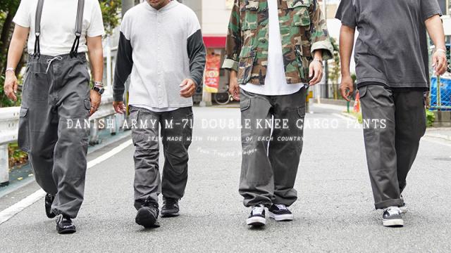 実物 新品 デッドストック デンマーク軍 M-71 ダブルニー コンバット カーゴパンツ 前期型【Cx】【I】｜コンバットパンツ ミリタリーパンツ メンズ アメカジ 軍物 ヴィンテージ コットン ワークパンツ 作業着 軍パン 厚手 秋 冬 実物 新品 デッドストック デンマーク軍 M-71 ダブルニー コンバット