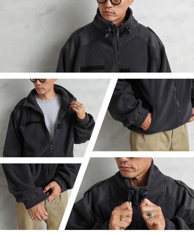実物 USED フランス軍 コールドウェザー フリースジャケット DARK NAVY【Cx】【I】｜ミリタリージャケット メンズ ミリタリーファッション 古着 防寒着 厚手 アウター 秋冬 キャンプ アウトドア 軍モノ ネイビー タウンユース_8