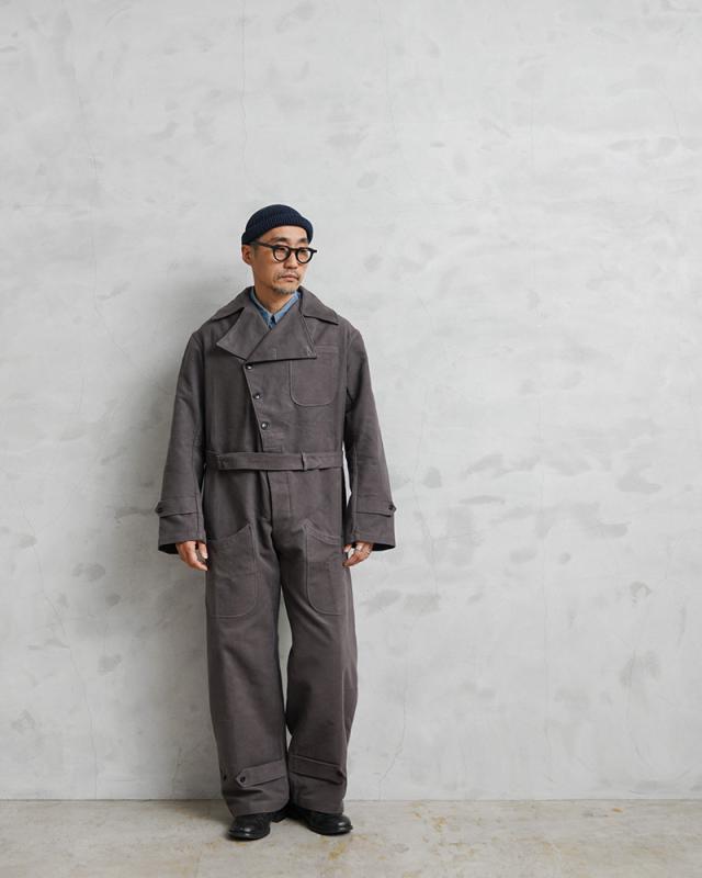 実物 新品 デッドストック イタリア軍 モールスキン カバーオール GRAY