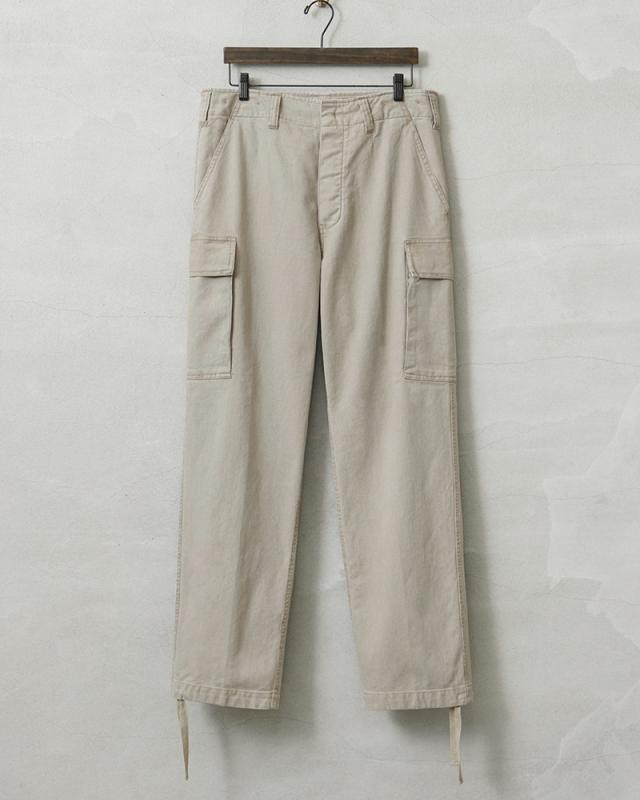 実物 USED ドイツ軍 モールスキン カーゴパンツ オフホワイト【Cx】【I】 秋 冬｜メンズ ミリタリー アメカジ ワークパンツ 作業着 古着 軍パン ボトムス ミリタリーファッション トラウザーズ_3