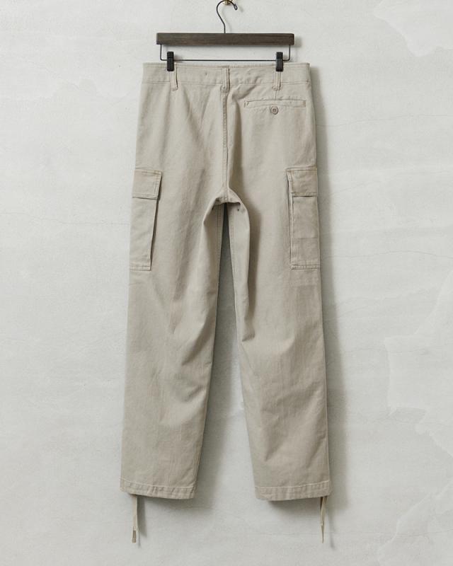 実物 USED ドイツ軍 モールスキン カーゴパンツ オフホワイト【Cx】【I】 秋 冬｜メンズ ミリタリー アメカジ ワークパンツ 作業着 古着 軍パン ボトムス ミリタリーファッション トラウザーズ_5