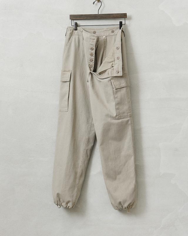 実物 USED ドイツ軍 モールスキン カーゴパンツ オフホワイト【Cx】【I】 秋 冬｜メンズ ミリタリー アメカジ ワークパンツ 作業着 古着 軍パン ボトムス ミリタリーファッション トラウザーズ_6