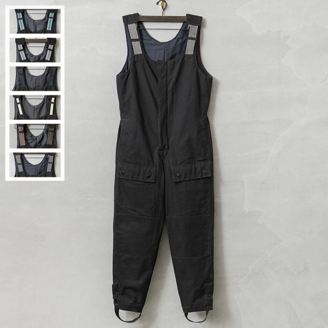 実物 新品 デッドストック ロシア軍（旧ソ連軍）AIR FORCE オーバーオール BLACK【Cx】【I】｜ミリタリー メンズファッション ブラック ワークウェア 空軍 メカニック アウトドア バイク 防寒 作業着 おしゃれ