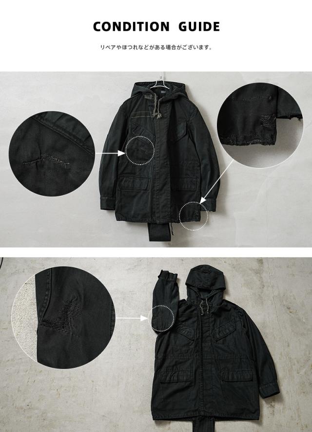 実物 USED ベルギー軍 M-64 AIR FORCE フーデッド フィールドジャケット DARK GREEN染め【Cx】【I】｜メンズファッション ミリタリージャケット モッズコート ユーズド 古着 フード付き アウター ミドル丈 空軍 モッズファッション_12
