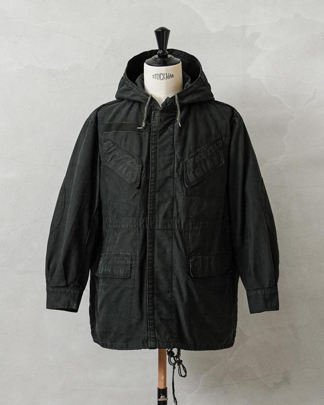 実物 USED ベルギー軍 M-64 AIR FORCE フーデッド フィールドジャケット DARK GREEN染め【Cx】【I】｜メンズファッション ミリタリージャケット モッズコート ユーズド 古着 フード付き アウター ミドル丈 空軍 モッズファッション_3
