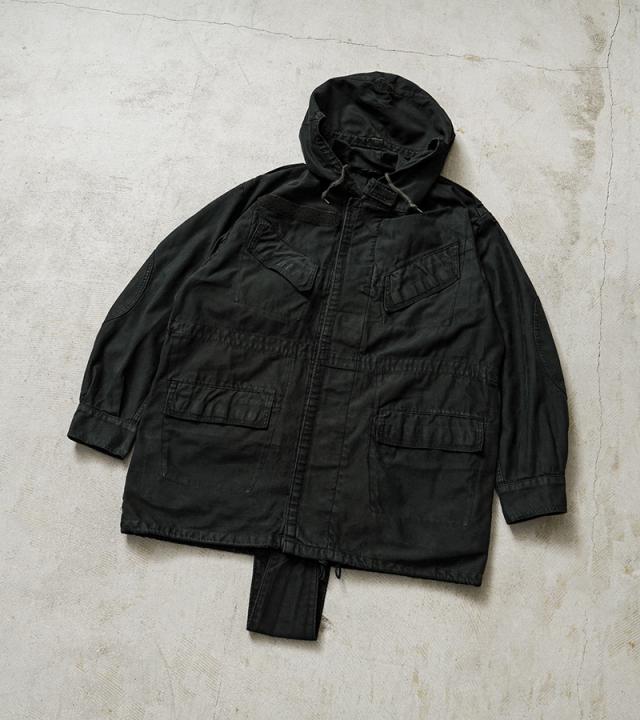 実物 USED ベルギー軍 M-64 AIR FORCE フーデッド フィールドジャケット DARK GREEN染め【Cx】【I】｜メンズファッション ミリタリージャケット モッズコート ユーズド 古着 フード付き アウター ミドル丈 空軍 モッズファッション_8