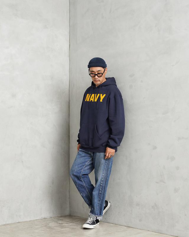 新品 米軍 U.S.NAVY オフィシャルライセンス トレーニング プルオーバー フーディ スウェット NAVY【Cx】【I】｜メンズ トップス パーカー ミリタリー 大きいサイズ ネイビー アメリカ軍 おしゃれ