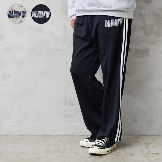 USNA（アメリカ海軍兵学校）オフィシャルライセンス USNA-021 サイドライン トラックパンツ NAVYプリント【T】