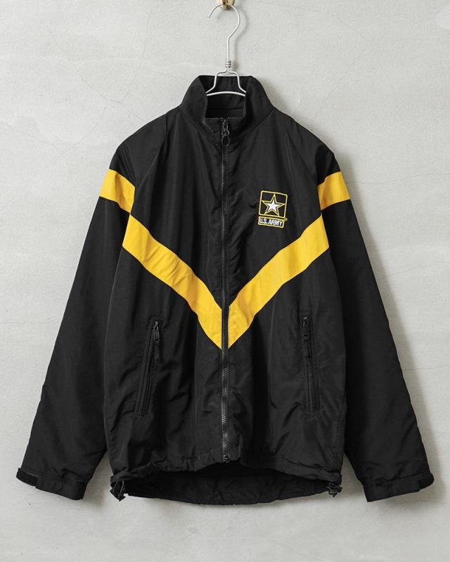 実物 USED 米軍 U.S.ARMY BLACK APFU トレーニングジャケット WOMEN’S【Cx】【I】｜レディース メンズ アウター ウィンドブレーカー ナイロン 小さいサイズ ミリタリー ストリート 古着 おしゃれ