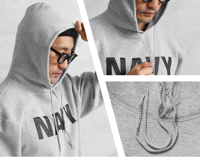 新品 米軍 U.S.NAVY オフィシャルライセンス トレーニング プルオーバー フーディ スウェット GRAY【Cx】【I】｜メンズ トップス パーカー ミリタリー 大きいサイズ グレー ネイビー ブランド おしゃれ
