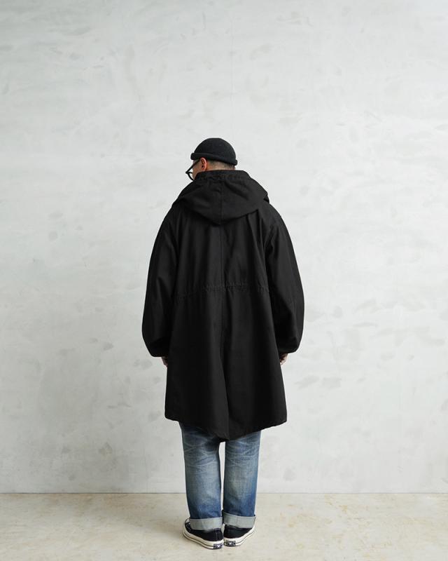 WAIPER.inc 実物 米軍 スノーカモ モッズコート ポケット付 黒染め MILITARY WAIPER.inc 実物 新品 デッドストック 米軍 リメイク