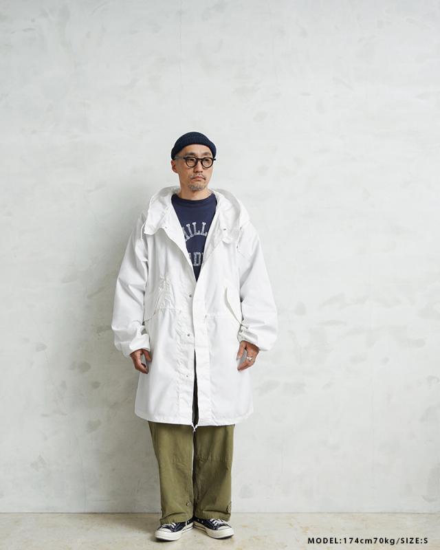 WAIPER.inc 実物 新品 デッドストック 米軍 リメイク スノーカモ モッズコート コットン／ナイロン ポケット付き WHITE【I】【Cx】｜ミリタリー アウター メンズ 大きいサイズ 白 ホワイト カジュアル  アメリカ軍 古着 ファッション おしゃれ_1
