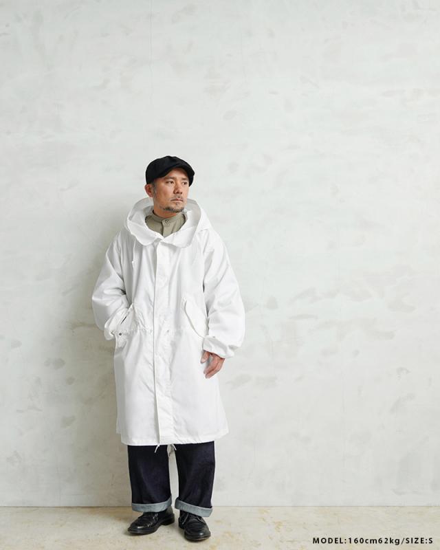 WAIPER.inc 実物 新品 デッドストック 米軍 リメイク スノーカモ モッズコート コットン／ナイロン ポケット付き WHITE【I】【Cx】｜ミリタリー アウター メンズ 大きいサイズ 白 ホワイト カジュアル  アメリカ軍 古着 ファッション おしゃれ_6