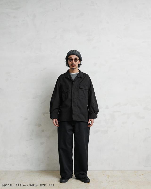 実物 新品 デッドストック 米軍 U.S. COAST GUARD ODU オペレーション ジャケット DEEP BLACK染め / USCG【Cx】【I】｜メンズ アウター 大きいサイズ 長袖 ミリタリー 開襟シャツ 薄手 リメイク 古着 おしゃれ_6