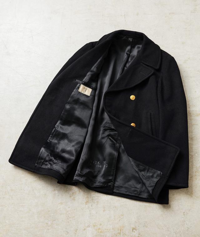 実物 USED 米軍 U.S.NAVY KERSEY（カージー）ウール ピーコート ゴールドボタン DARK NAVY / Pコート PEA COAT【Cx】【I】｜メンズ アウター ミリタリー メルトン ジャケット ダブル 前立て ビジネス カジュアル 古着 おしゃれ