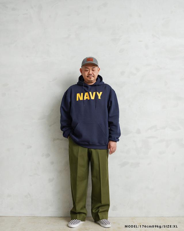 新品 米軍 U.S.NAVY オフィシャルライセンス トレーニング プルオーバー フーディ スウェット NAVY【Cx】【I】｜メンズ トップス パーカー ミリタリー 大きいサイズ ネイビー アメリカ軍 おしゃれ
