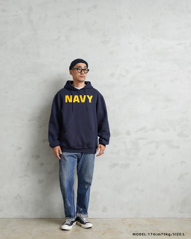 新品 米軍 U.S.NAVY オフィシャルライセンス トレーニング プルオーバー フーディ スウェット NAVY【Cx】【I】｜メンズ トップス パーカー ミリタリー 大きいサイズ ネイビー アメリカ軍 おしゃれ