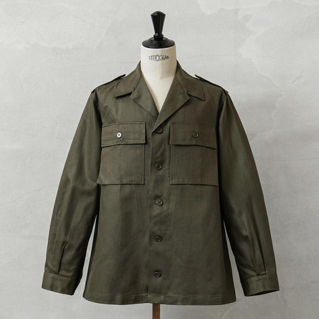 実物 新品 デッドストック オランダ軍 HBT（ヘリンボーンツイル）フィールド シャツ ジャケット ボタン袖【Cx】【I】｜メンズ ミリタリー アウター 薄手 長袖 ロングスリーブ 大きいサイズ 古着 ファッション おしゃれの通販は