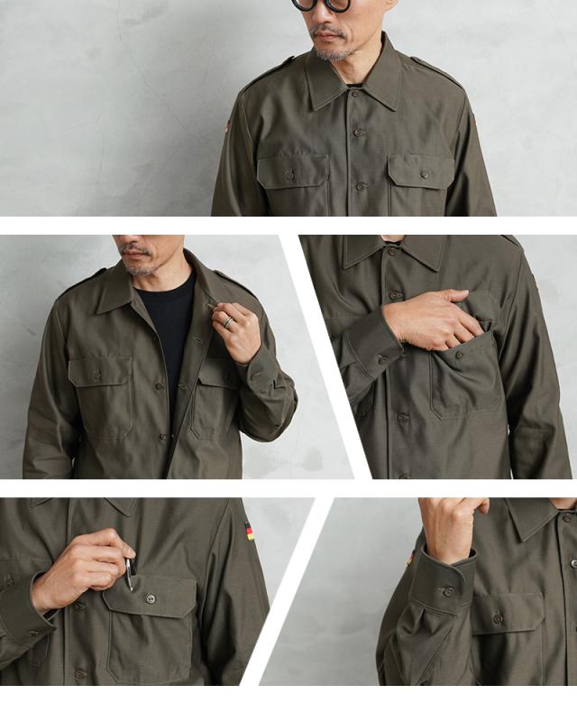 実物 新品 デッドストック ドイツ軍 フィールドシャツ オリーブ【Cx