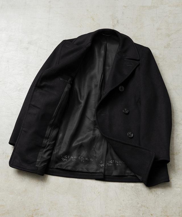 実物 USED 米軍 U.S.NAVY 40〜50’s「NAVAL CLOTHING 」KERSEY（カージー）ウール ピーコート DARK NAVY / Pコート PEA COAT【Cx】【I】｜メンズ アウター ミリタリー メルトン ジャケット ダブル 前立て カジュアル 古着 おしゃれ