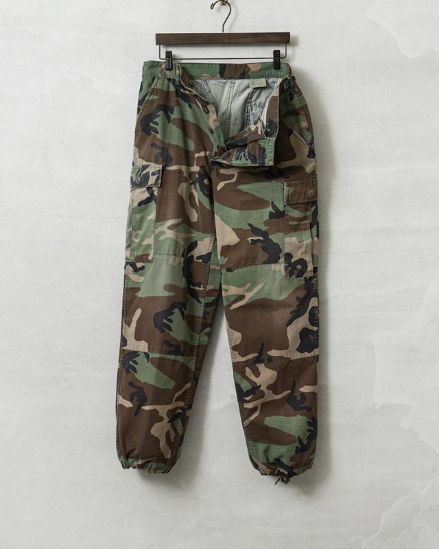 実物 USED 米軍 BDU WOODLAND CAMO リップストップ カーゴパンツ【Cx
