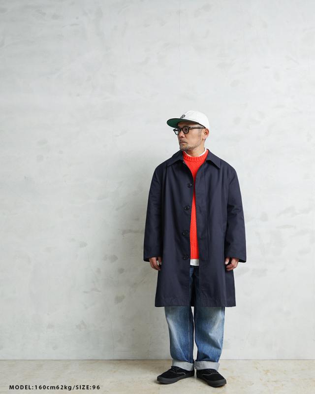 WAIPER.inc 実物 新品 デッドストック フランス軍 リメイク ステンカラーコート NAVY【I】【Cx】｜メンズ アウター レインコート 大きいサイズ ネイビー シンプル フレンチ ミリタリー 古着 ファッション ブランド おしゃれ_4