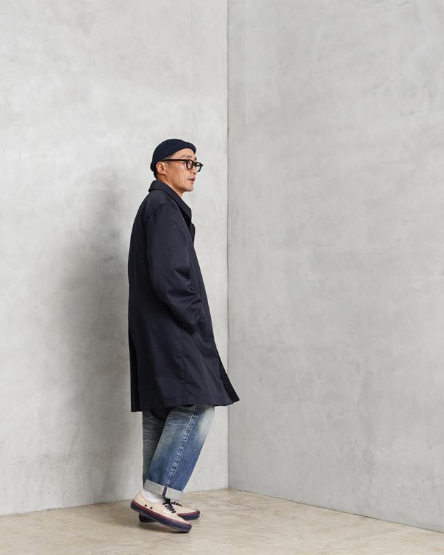 WAIPER.inc 実物 新品 デッドストック フランス軍 リメイク ステンカラーコート NAVY【I】【Cx】｜メンズ アウター レインコート 大きいサイズ ネイビー シンプル フレンチ ミリタリー 古着 ファッション ブランド おしゃれ_2