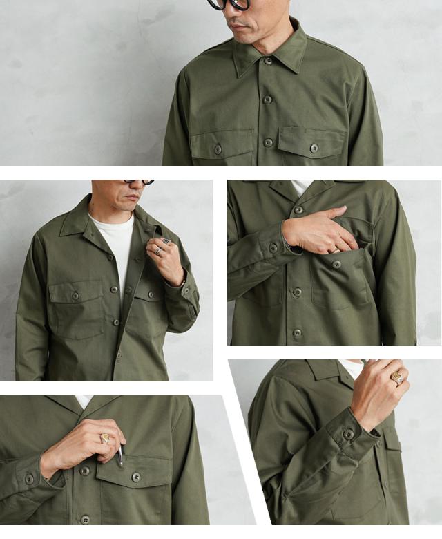 希少サイズ 実物 新品 デッドストック 米軍 ユーティリティシャツ OG-507【Cx】【I】｜ミリタリーシャツ ファティーグシャツ OG507 メンズ アメカジ ヴィンテージ 大きいサイズ 軍物 コットンポリ オープンカラーシャツジャケット_14