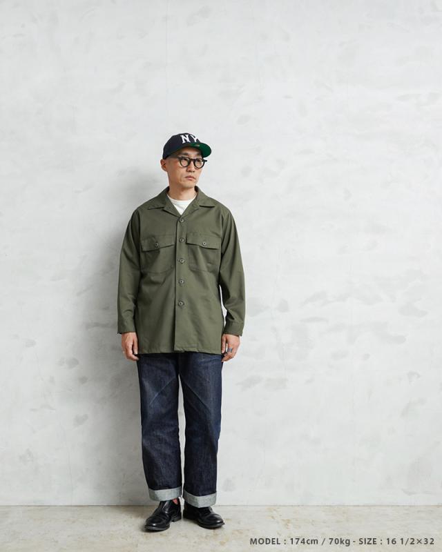 希少サイズ 実物 新品 デッドストック 米軍 ユーティリティシャツ OG-507【Cx】【I】｜ミリタリーシャツ ファティーグシャツ OG507 メンズ アメカジ ヴィンテージ 大きいサイズ 軍物 コットンポリ オープンカラーシャツジャケット_1