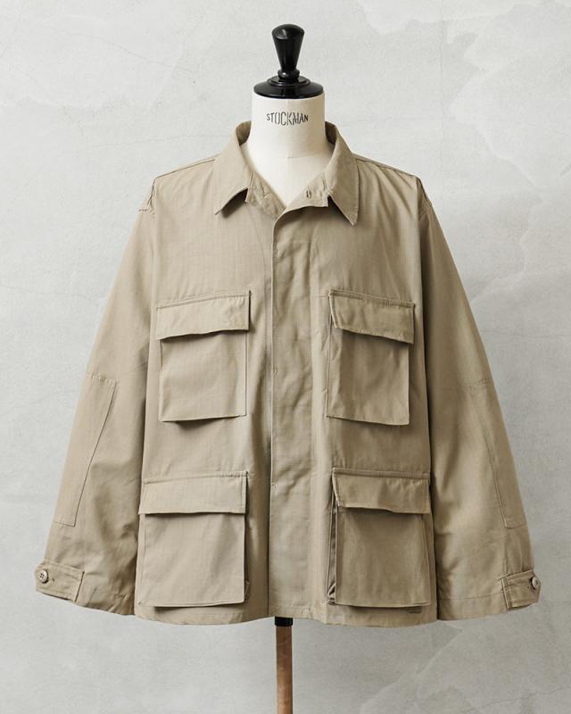 MADE IN USA 新品 米軍 デッドストック BDU ジャケット カーキ 中期型タイプ ウエストアジャスターあり【Cx】【I】｜ミリタリー アウター アメカジ メンズファッション リップストップ アメリカ製 復刻 軍用 戦闘服 古着 軍物_2
